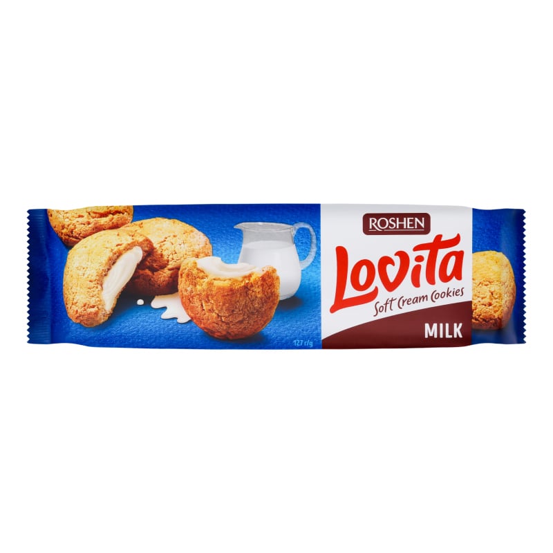 Печиво Roshen Lovita Soft Cream Cookies milk,127 г (901869) - фото 1