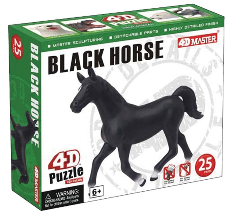 Объемный пазл 4D Master Черный конь (26481) - фото 2