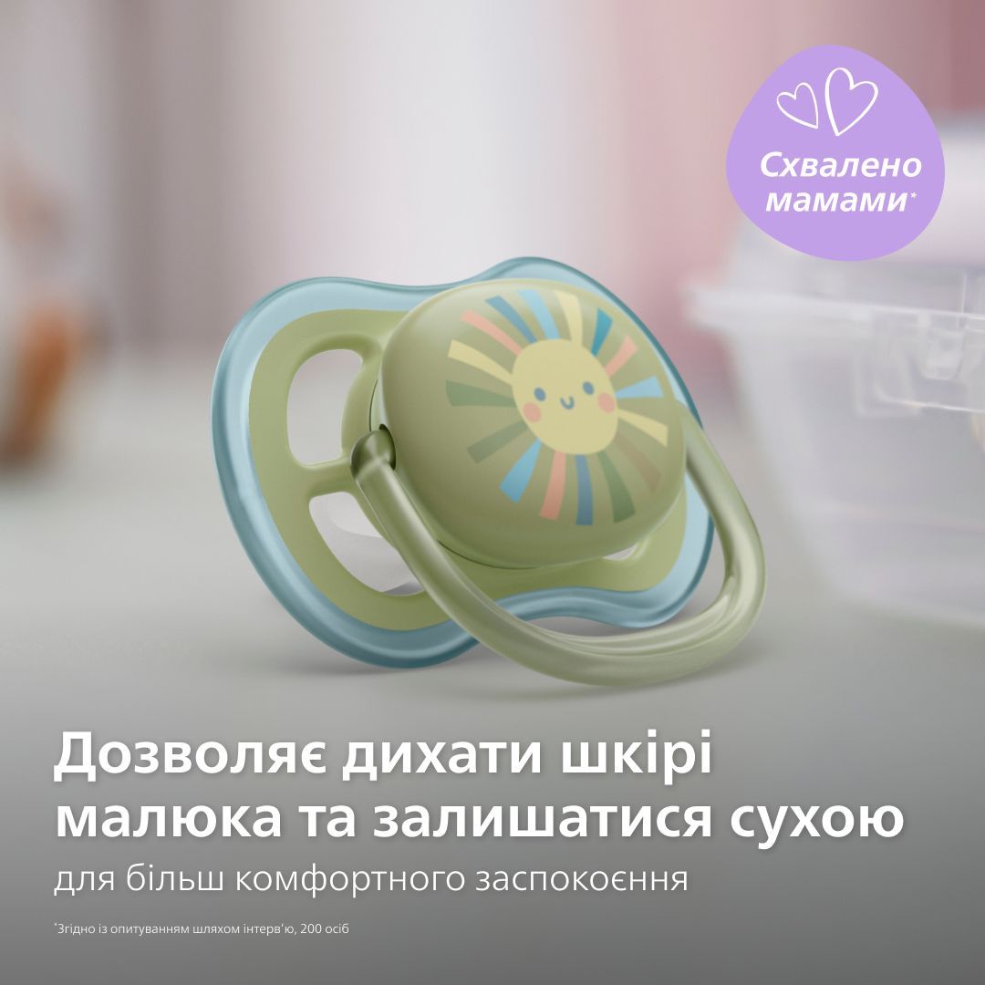 Пустушка Philips Avent Ultra Air, для хлопчиків, 0-6 місяців, 2 шт. (SCF085/58) - фото 3