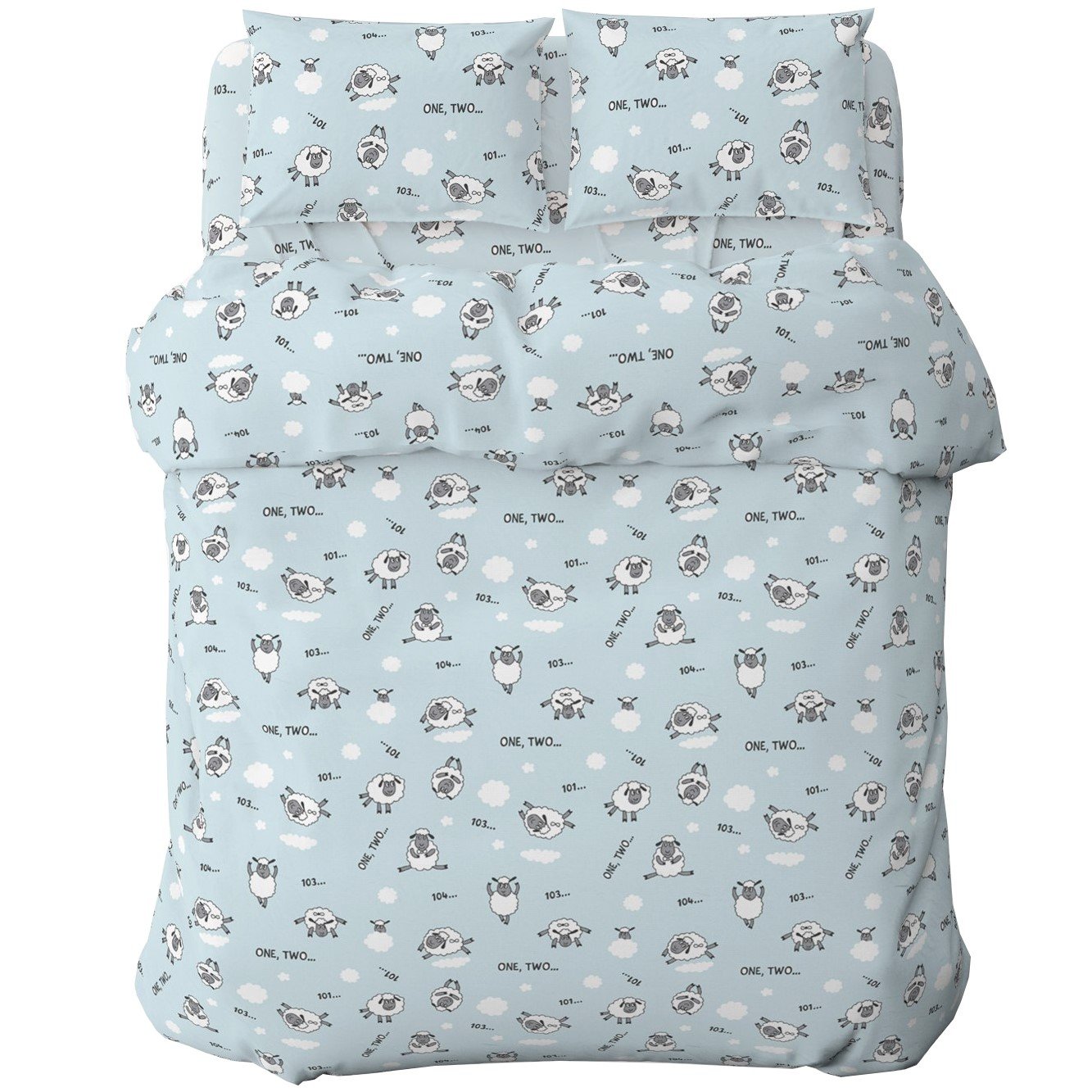 Комплект постельного белья Home Line Ягнята, бязь, 147х112 см, голубой (159127) - фото 1