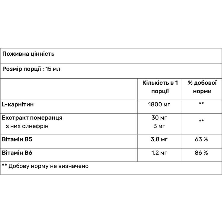 Карнітин з синефрином Nutrend Carnitine 60000 + Synephrine жовта малина 500 мл - фото 2