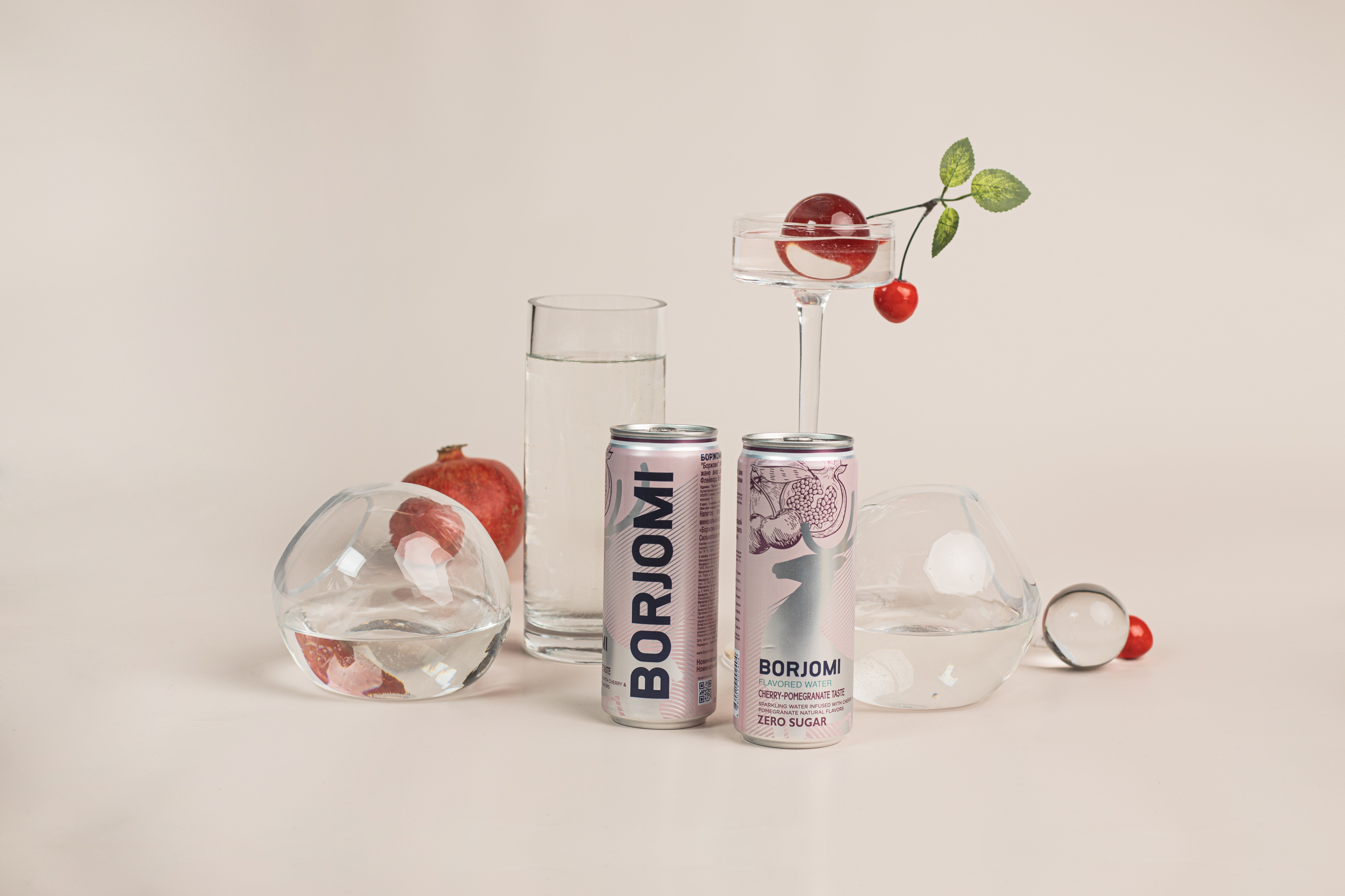 Напій безалкогольний сильногазований Borjomi Flavored water Вишня-гранат з/б 0.33 л - фото 3
