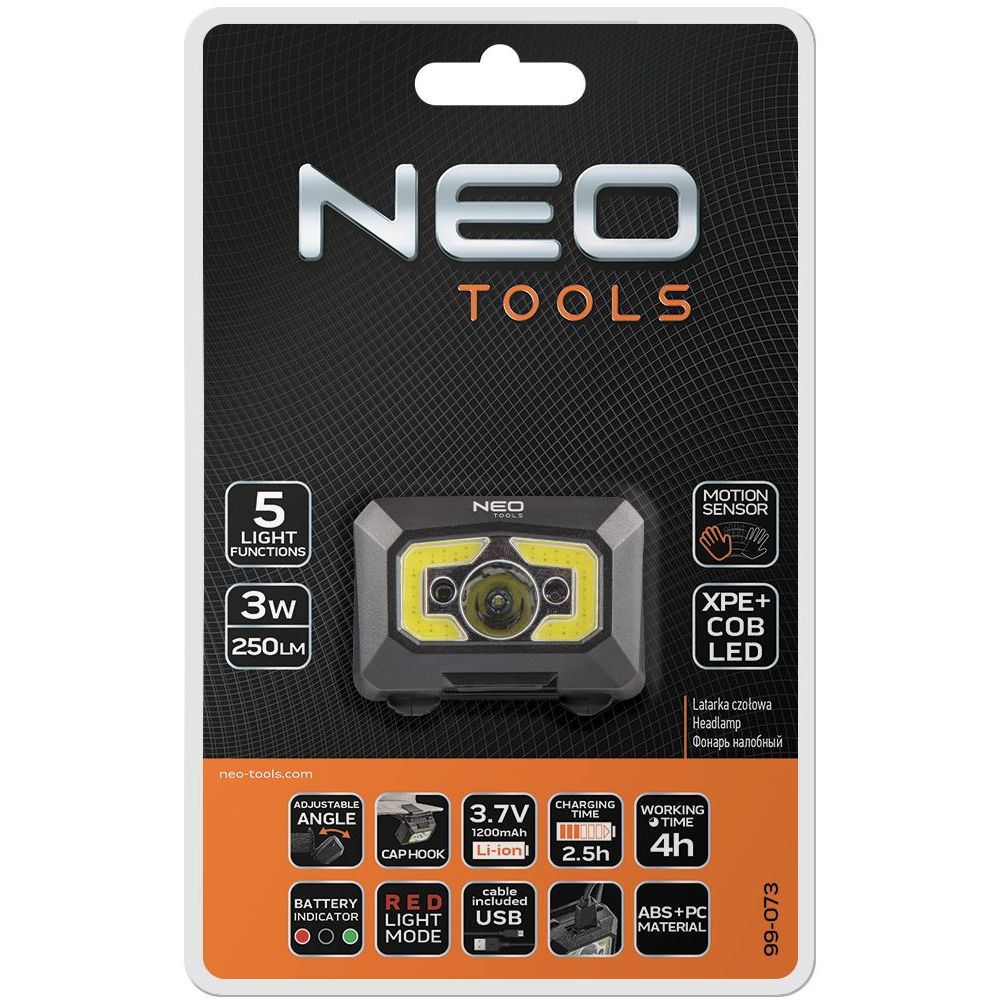 Фонарь налобный аккумуляторный Neo Tools (99-073) - фото 14