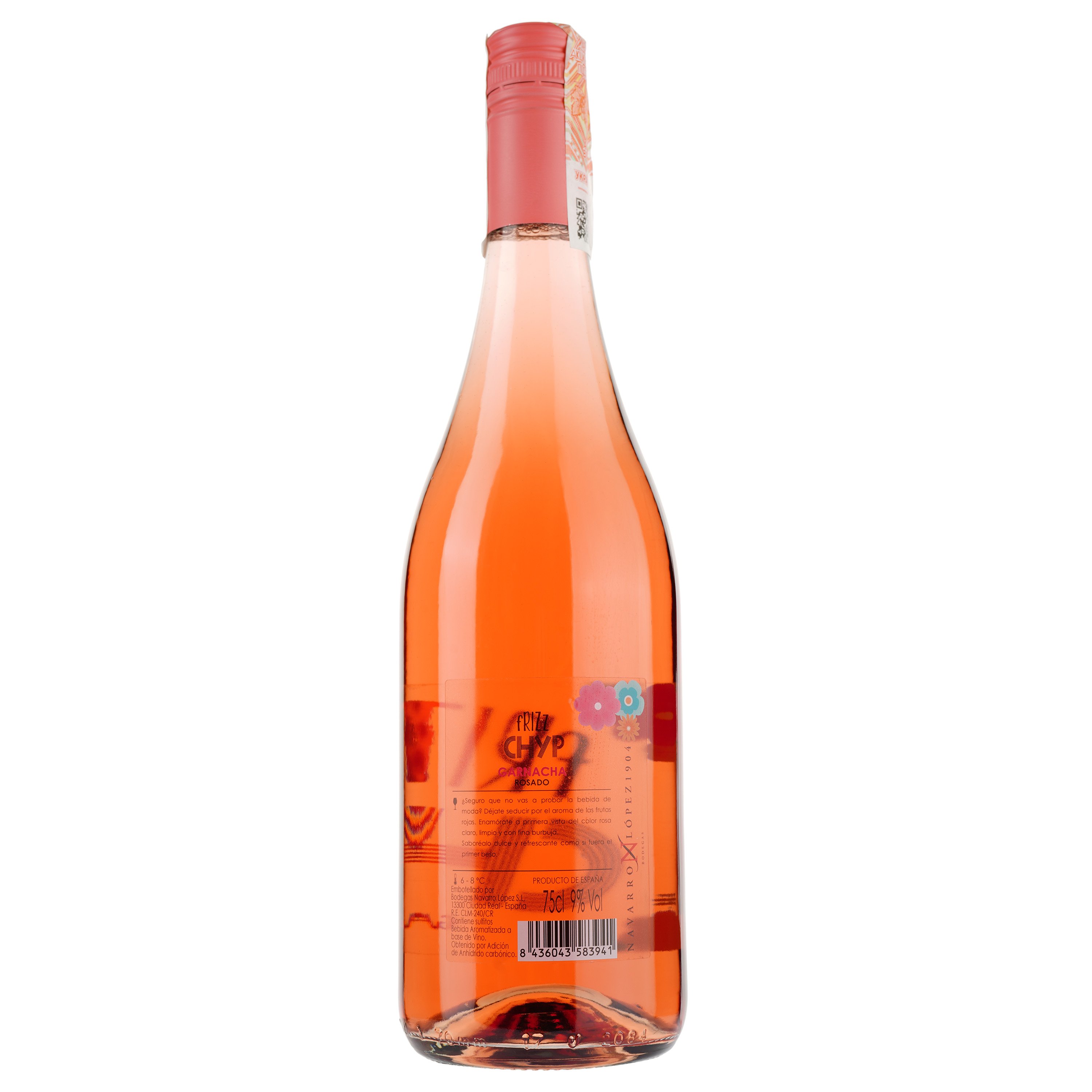 Вино ігристе Frizz Chic Verdejo Garnacha, рожеве, напівсолодке, 9%, 0,75 л - фото 2