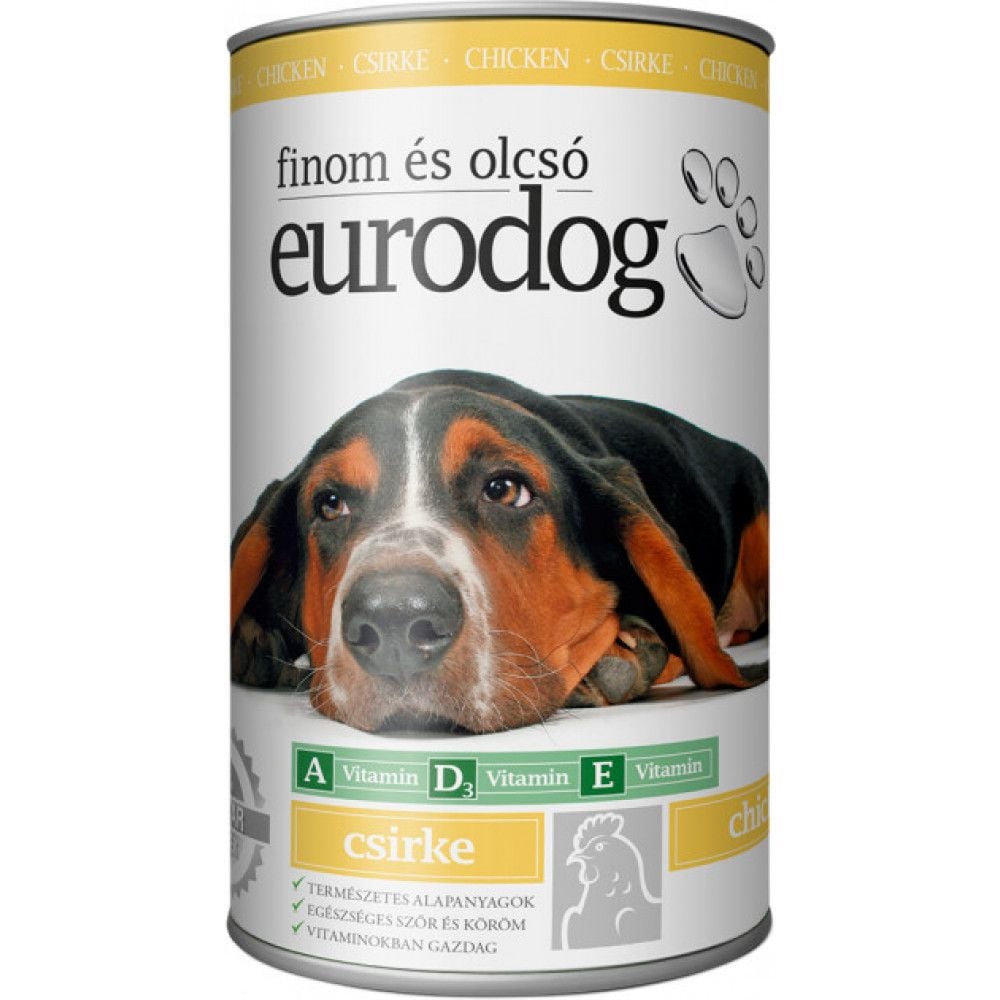 Вологий корм для собак EuroDog, Курка, 415 г - фото 1
