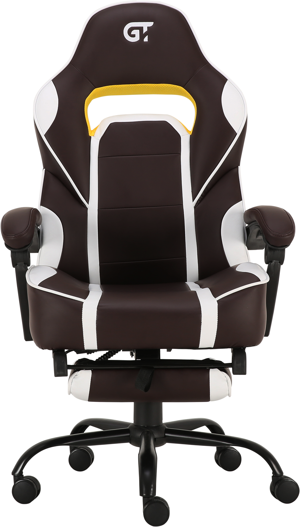 Геймерское кресло GT Racer коричневое с белым (X-2748 Dark Brown/White) - фото 2