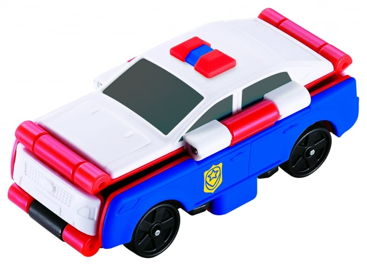 Машинка-трансформер Flip Cars Поліцейський автомобіль і Спорткар, 2 в 1, 8 см (EU463875-04) - фото 1