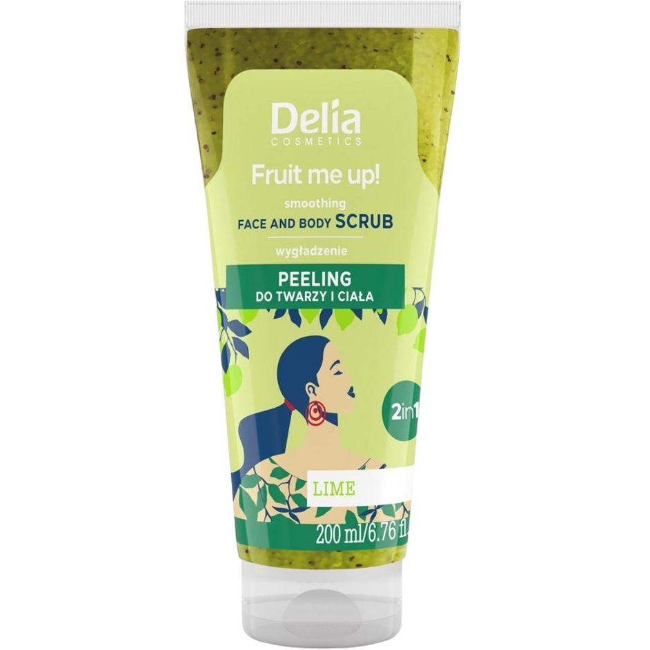 Скраб для обличчя та тіла Delia Cosmetics Fruit Me Up Smoothing Face And Body Scrub Lime 200 мл - фото 1