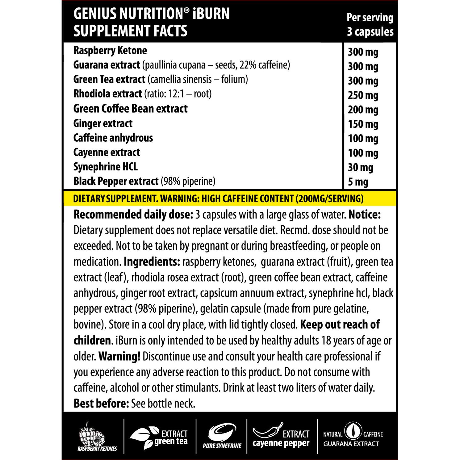 Жироспалювач Genius Nutrition iBurn 90 капсул - фото 2