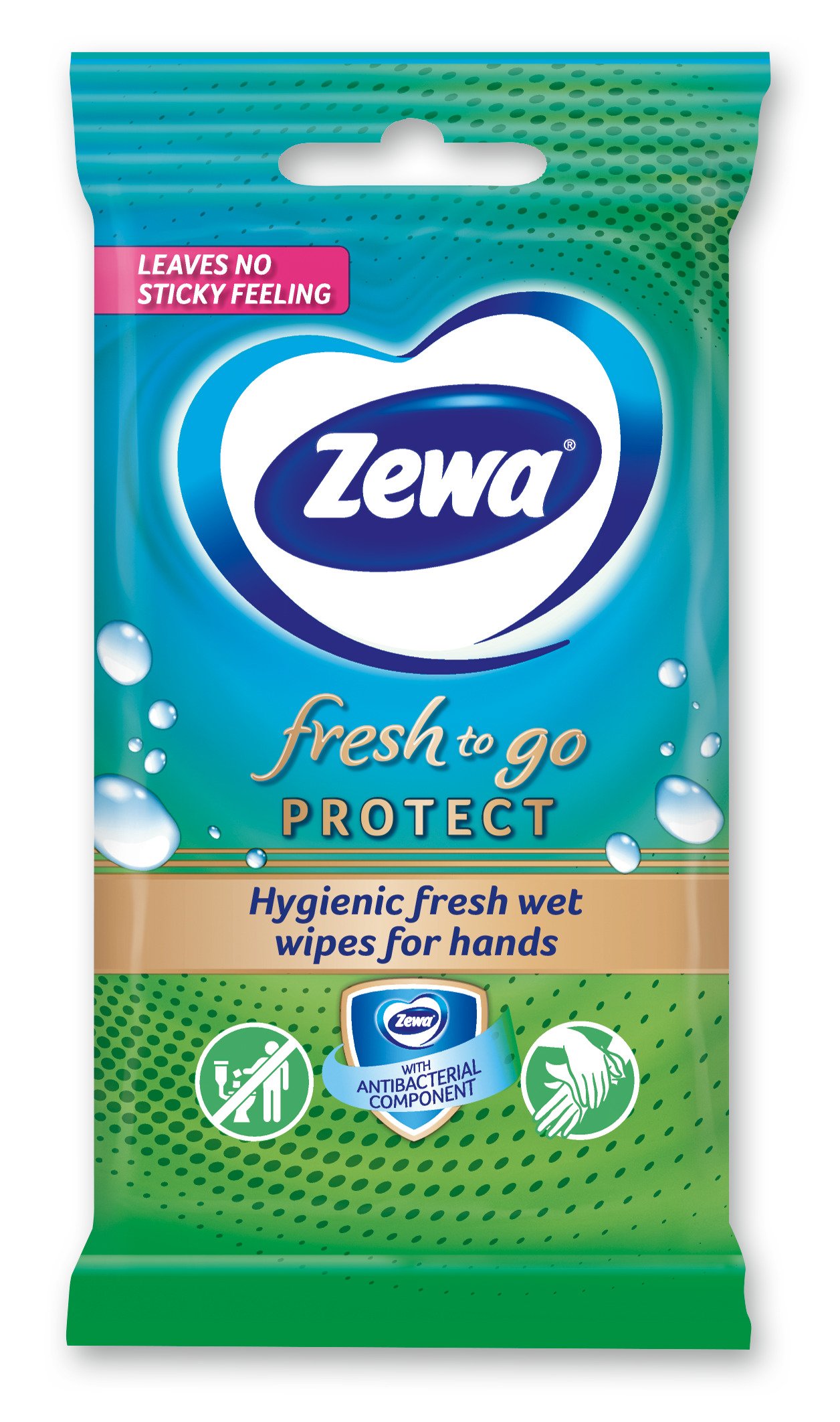Вологі серветки Zewa Moist HA Fresh-To-Go Protect, 10 шт. - фото 2