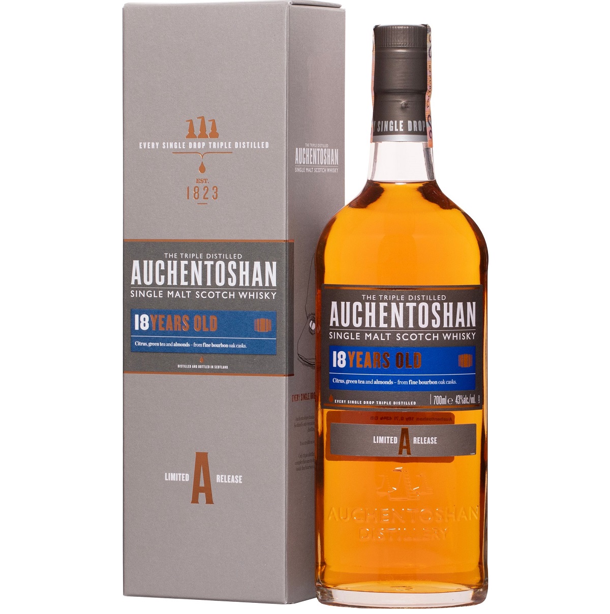 Виски Auchentoshan 18 yo Single Malt Scotch Whisky, 43%, 0,7 л - фото 1
