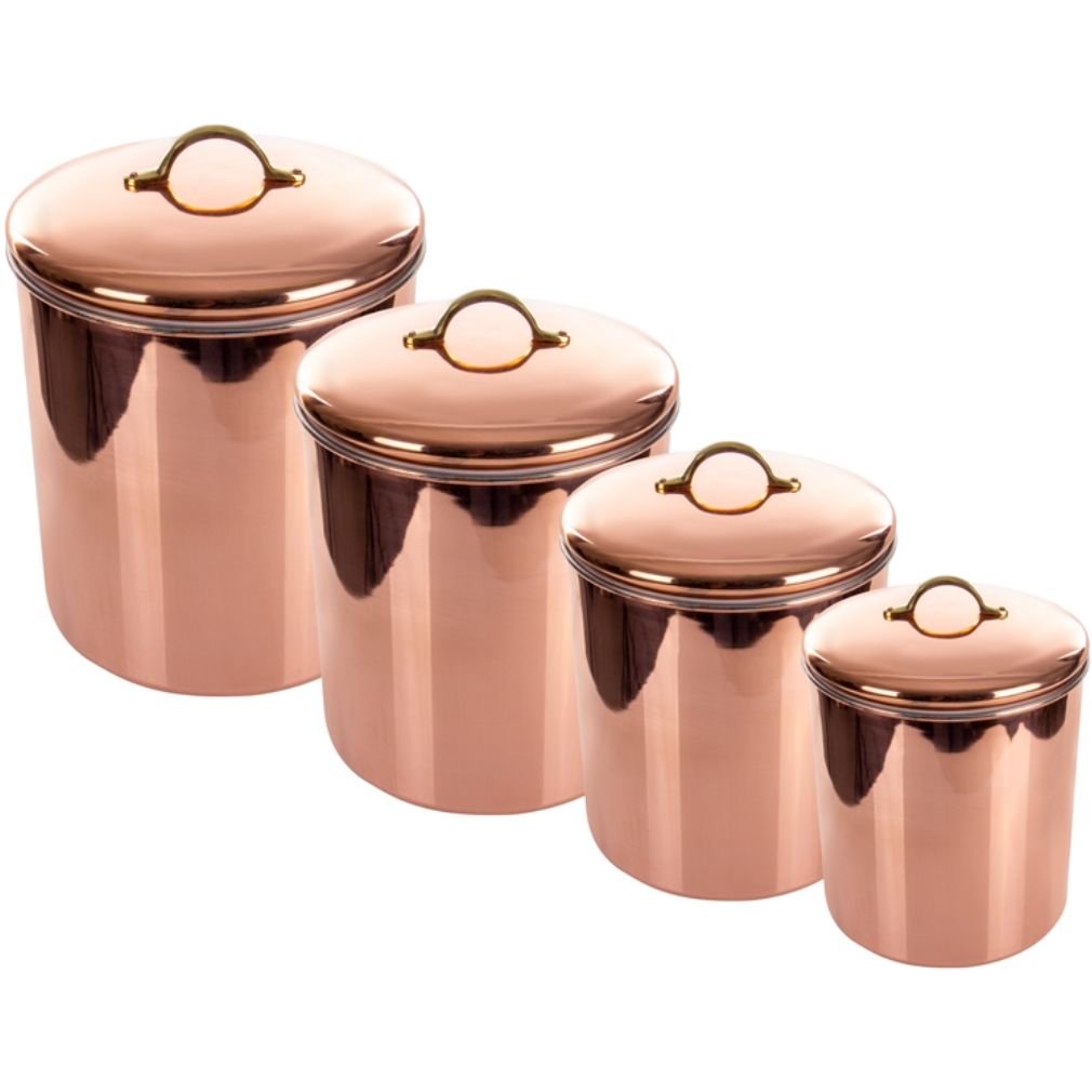 Набор банок Lefard для хранения сыпучих продуктов, 4 шт., розовое золото (874-025) - фото 1