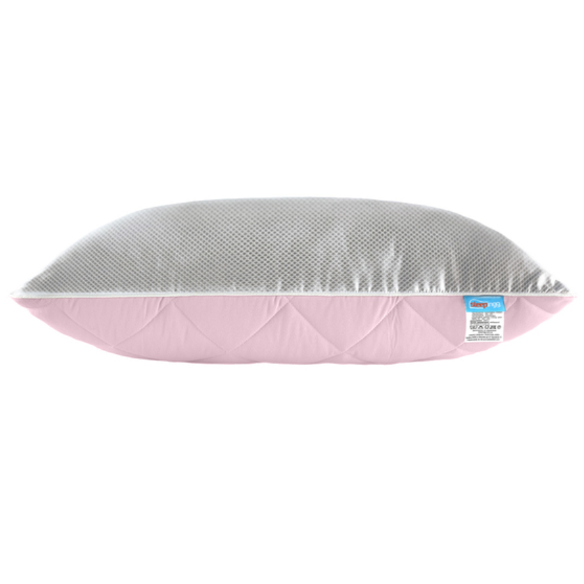 Подушка Sleepingg двокамерна антиалергенна, 70х50 см, сірий з рожевим (8000034936) - фото 1