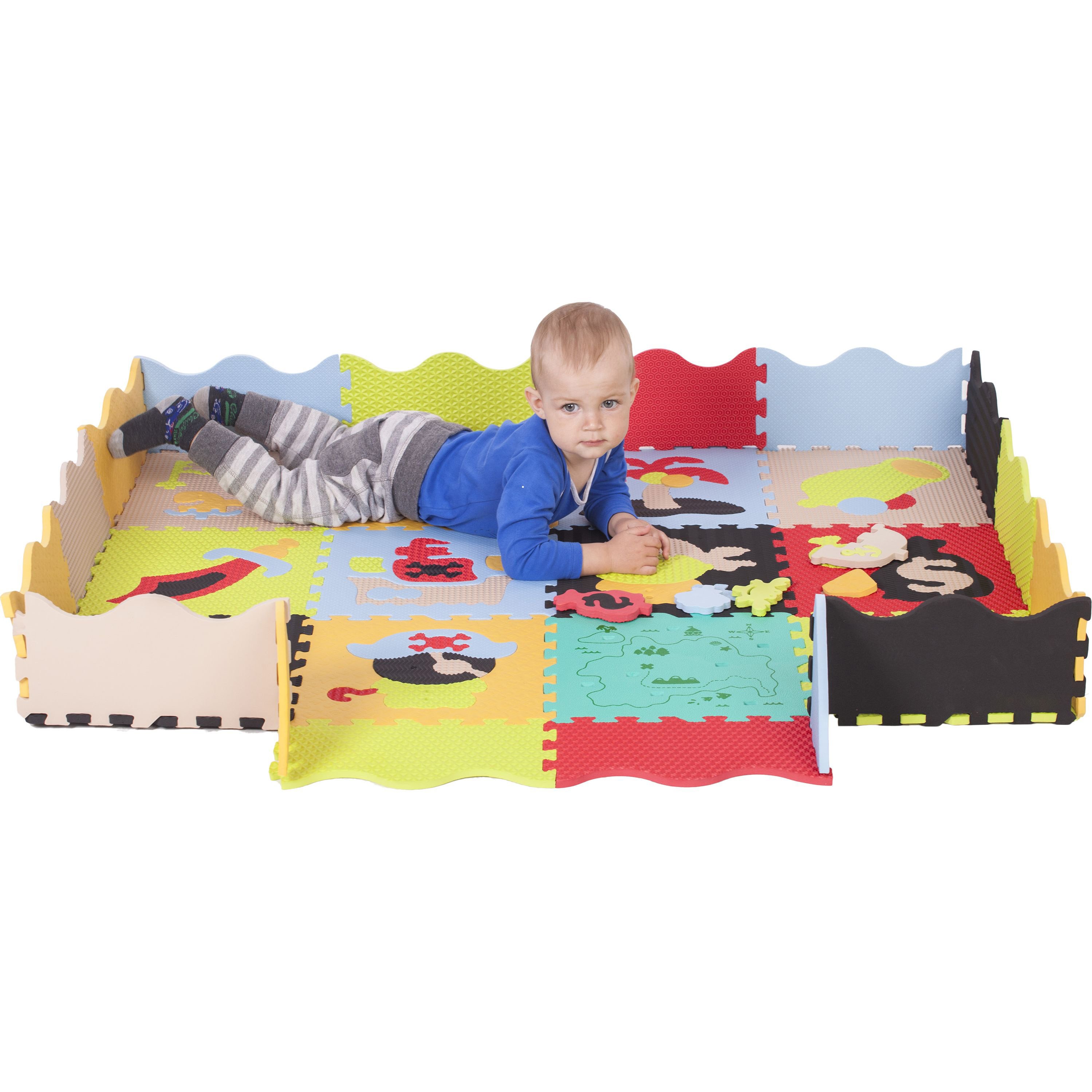 Дитячий розвиваючий ігровий килимок-пазл Baby Great Пригода піратів, з бортиком, 153х122 см (GB-M1501Е) - фото 4