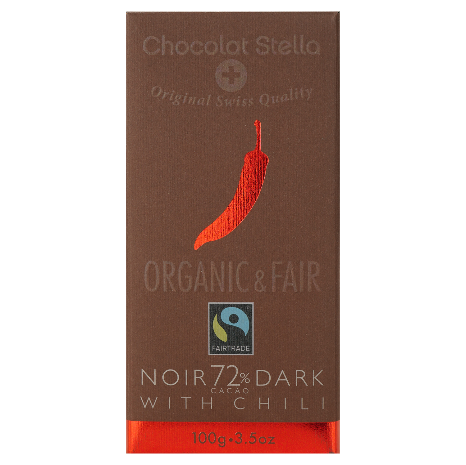 Шоколад черный Chocolat Stella с перцем чили 72% органический 100 г (584361) - фото 1