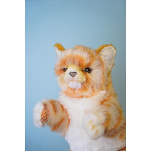 Мягкая игрушка на руку Hansa Puppet Имбирный кот, 30 см, белый с оранжевым (7182) - фото 5