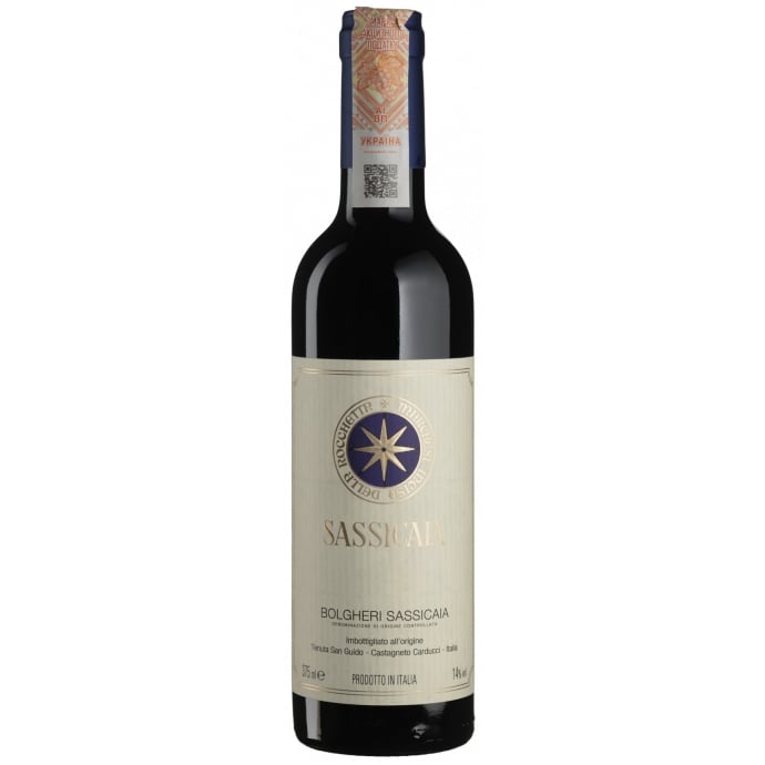 Вино Tenuta San Guido Sassicaia 2018 Bolgheri DOC, червоне, сухе, 0,375 л - фото 1