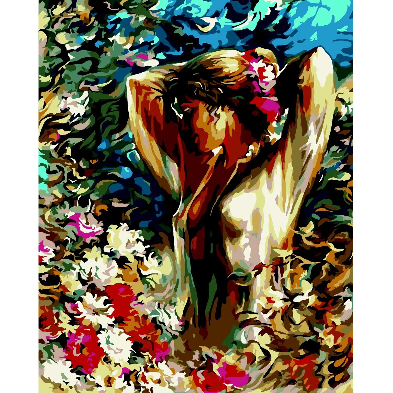 Картина по номерам ZiBi Art Line Женщина в цветах 40х50 см (ZB.64215) - фото 1