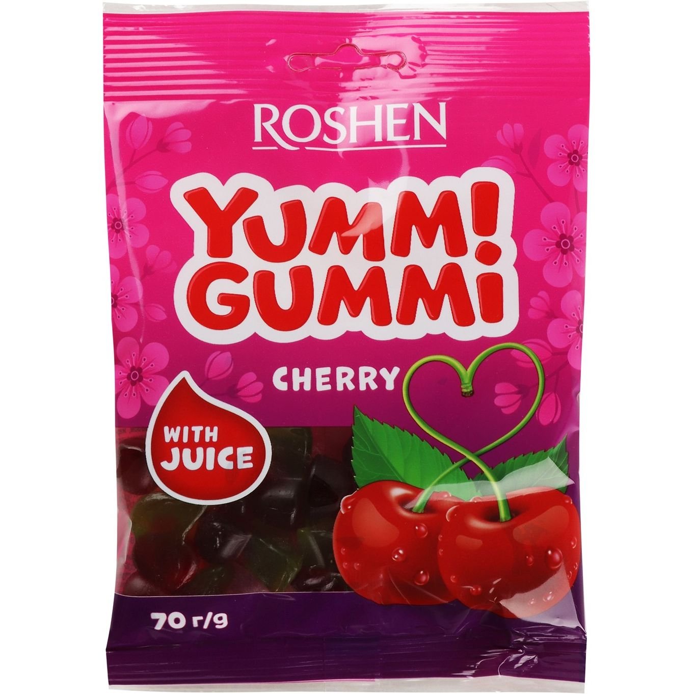 Цукерки желейні Roshen Yummi Gummi Cherry 70 г (916766) - фото 1