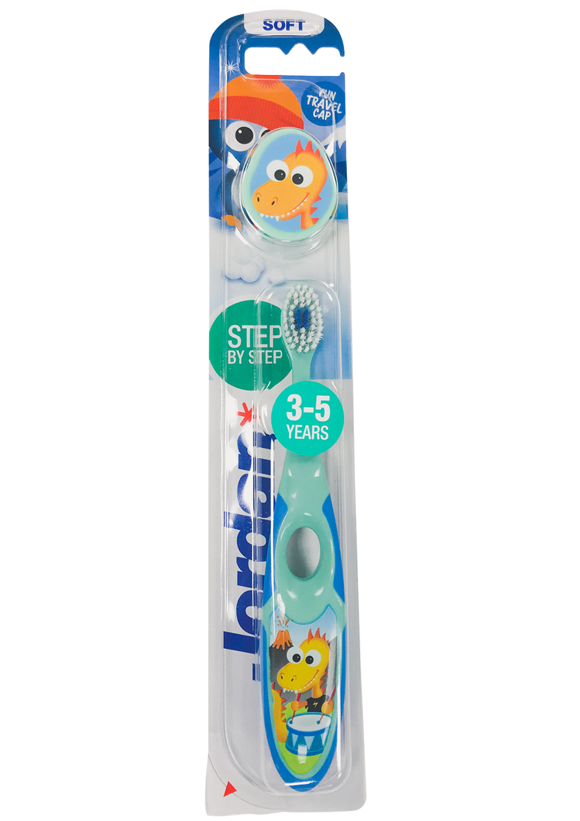 Дитяча зубна щітка Jordan Step 2, 3 - 5 років, м'яка, бірюзовий з синім - фото 1