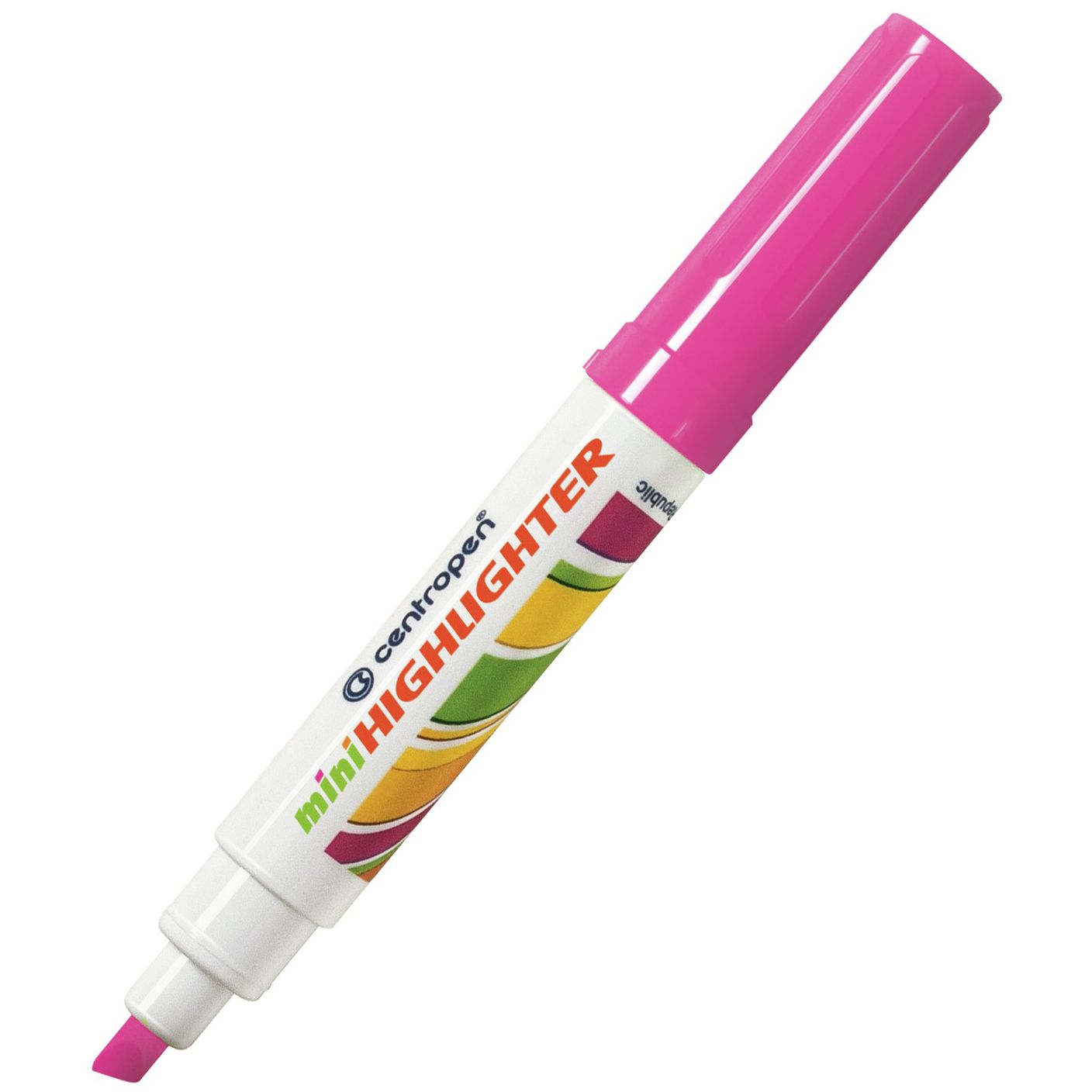 Маркер текстовый Centropen Mini Highlighter клиновидный 1-4.6 мм розовый (8052/09) - фото 1