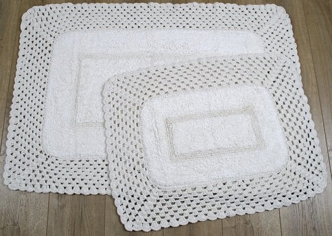 Набор ковриков Irya Lizz krem, 120х80 см и 65х45 см, молочный (svt-2000022213905) - фото 1