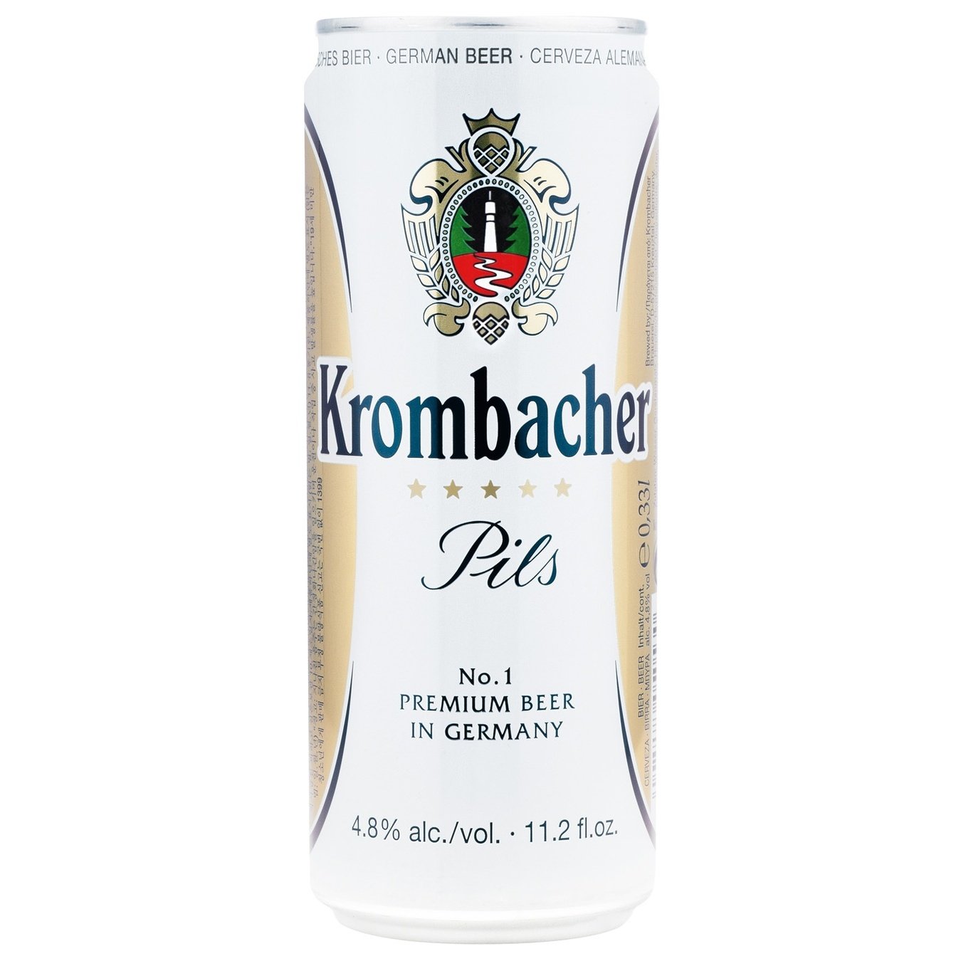 Пиво Krombacher Pils, світле, фільтроване, з/б, 4,8%, 0,5 л - фото 1