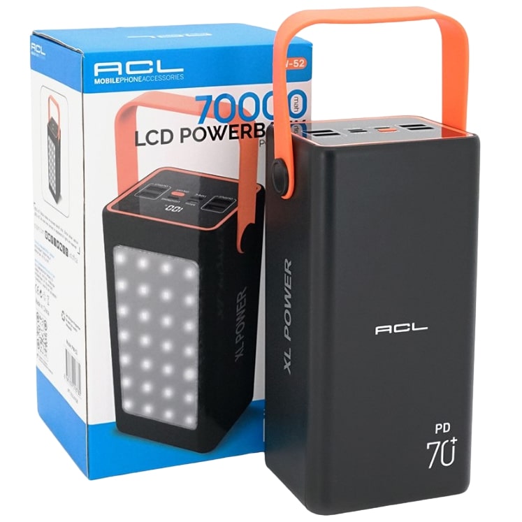 Повербанк Powerbank ACL PW52 70000mAh Type-C/Lighting/Micro-USB Black - фото 3