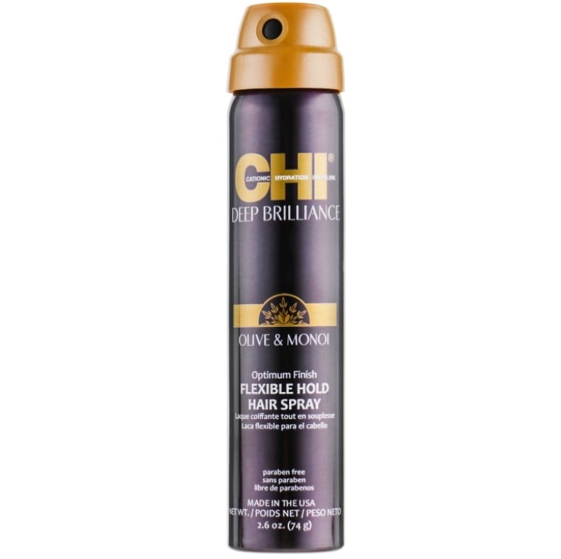 Лак для волос гибкой фиксации CHI Deep Brilliance Olive & Monoi Op FlexHold, 284 мл - фото 1