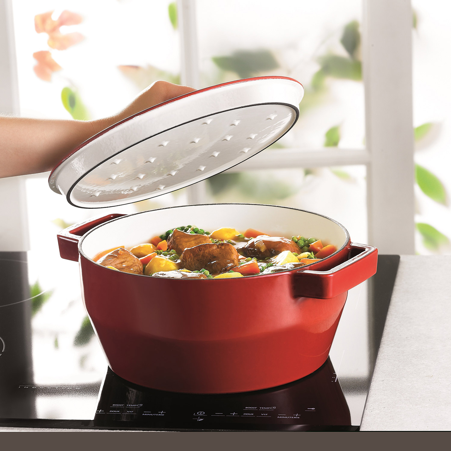 Кастрюля Pyrex Slow Cook чугунная 6.3 л красная (SC5AC28) - фото 7