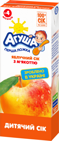 Сік Агуша Яблучний з м'якоттю, 200 мл - фото 1