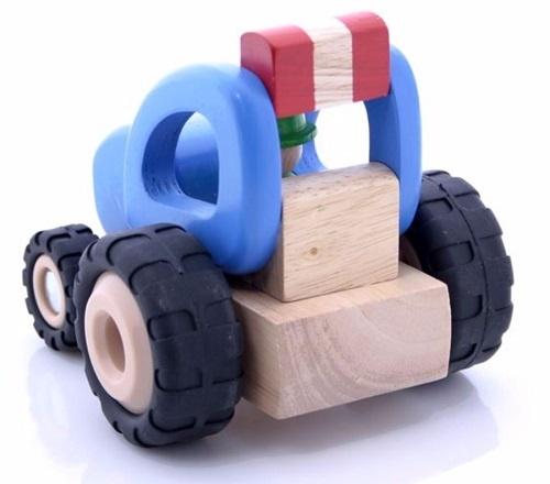 Машинка деревянная Goki Трактор, синий, 14,5 см (55928G) - фото 3