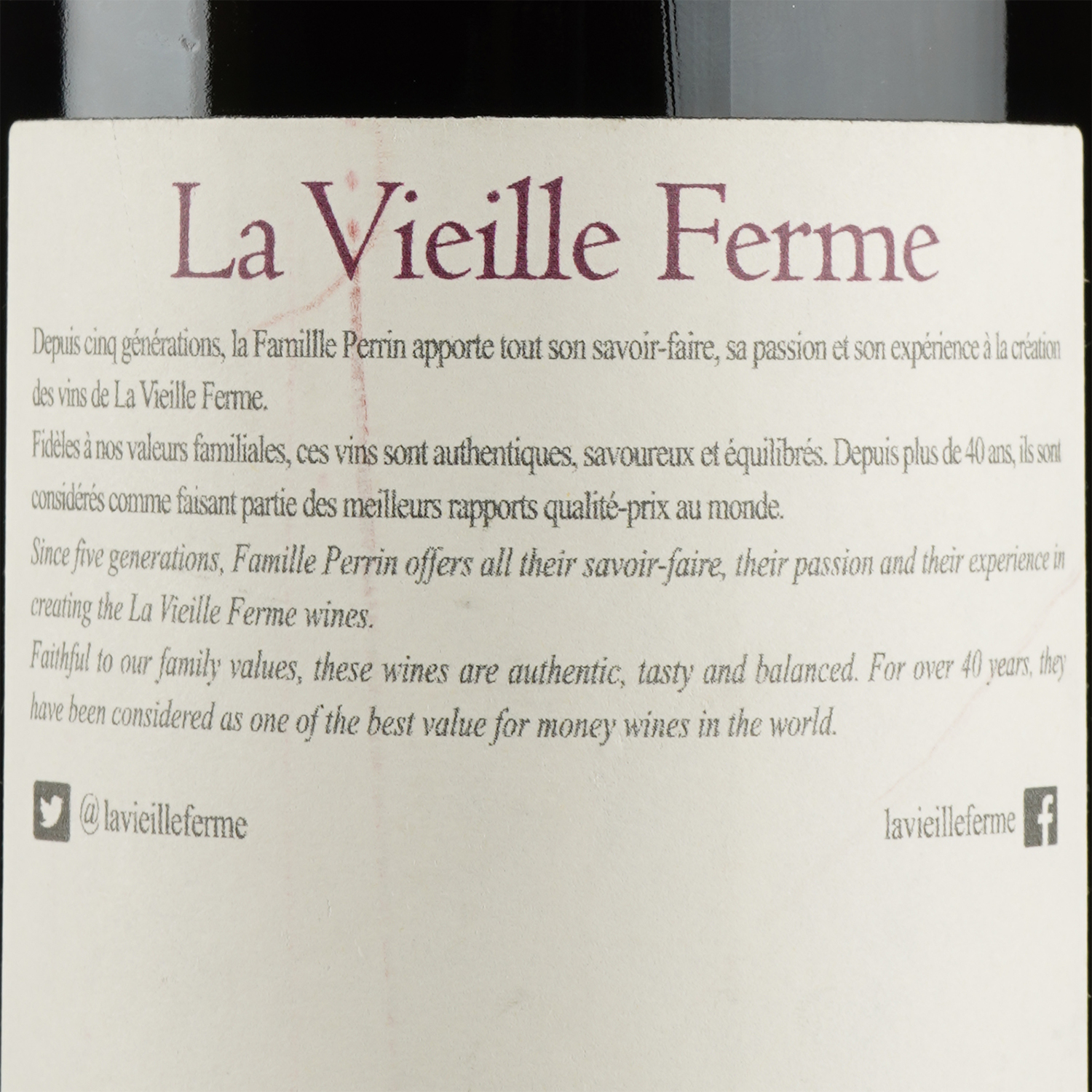 Вино La Vieille Ferme Perrin et Fils, червоне, сухе, 13,5%, 0,75 л (43470) - фото 3