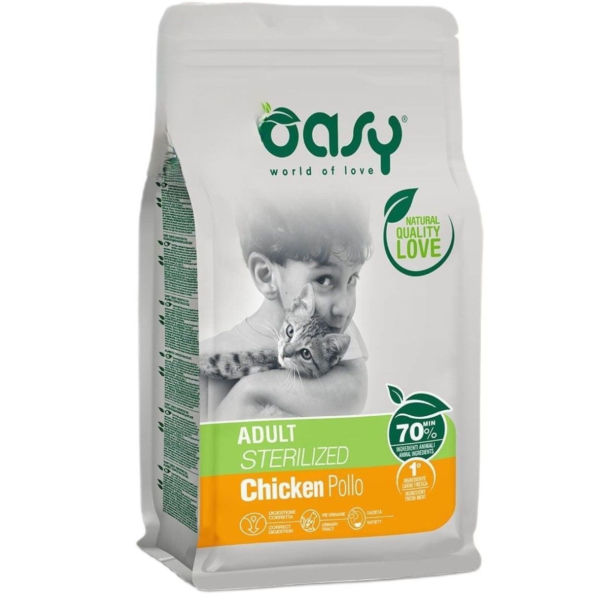 Сухой корм для кошек Oasy Lifestage Sterilized с курицей 1.5 кг - фото 1