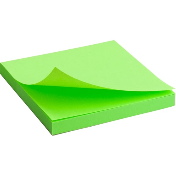 Блок паперу з клейким шаром Axent 75x75 мм 80 аркушів, неоновий зелений (2414-12-A) - фото 1