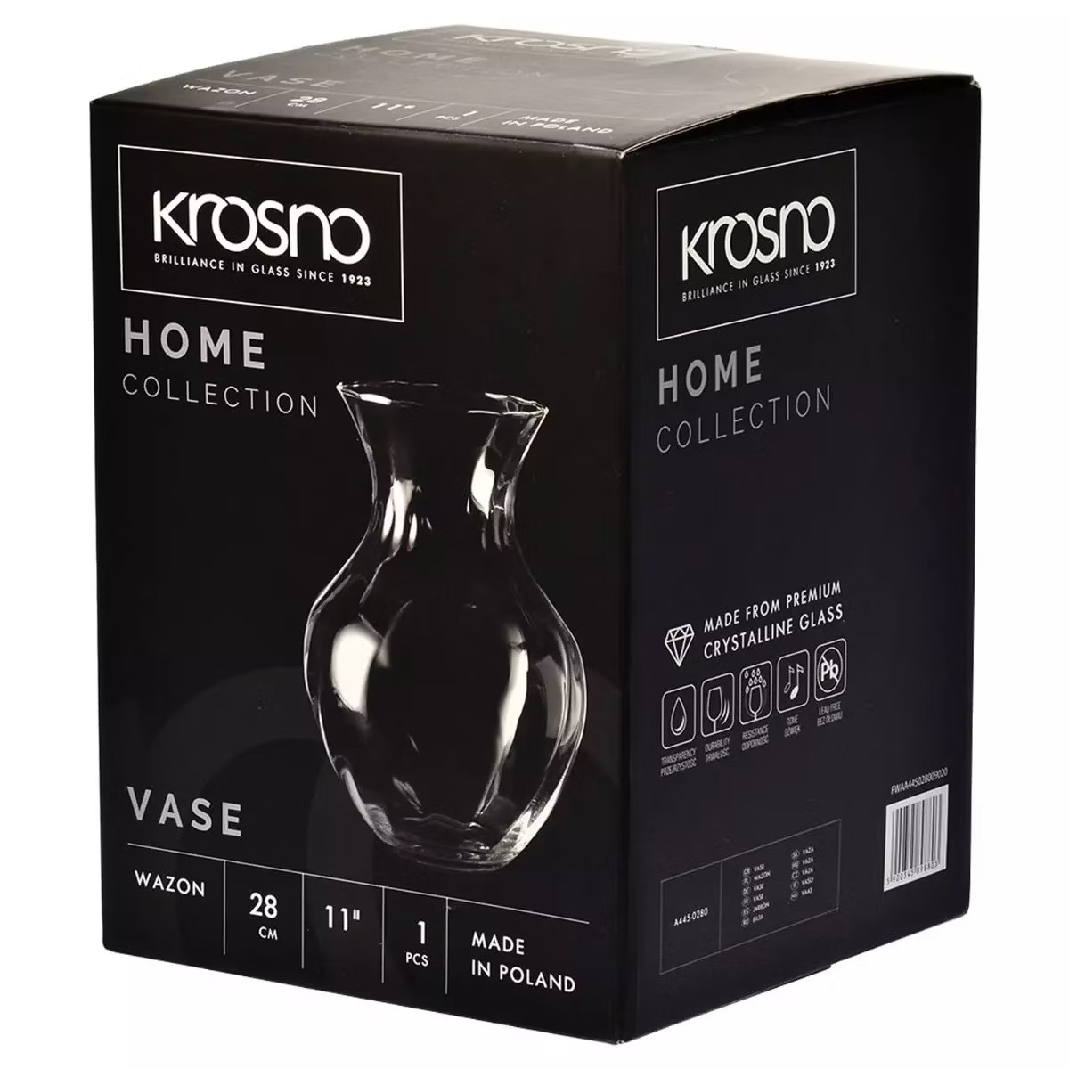 Ваза Krosno Home, стекло, d20,9 см (898803) - фото 3