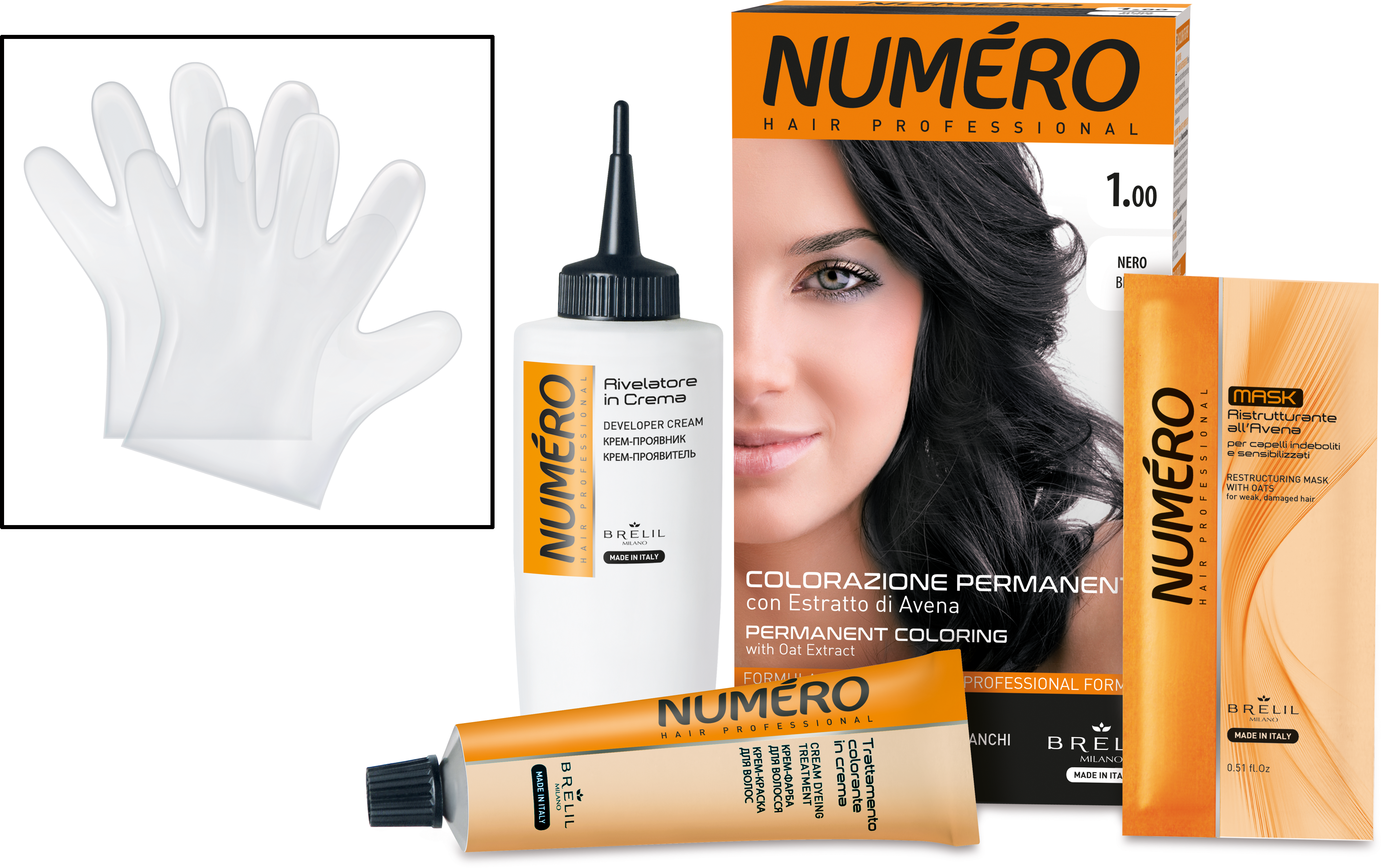 Фарба для волосся Numero Hair Professional Black, відтінок 1.00 (Чорний), 140 мл - фото 2
