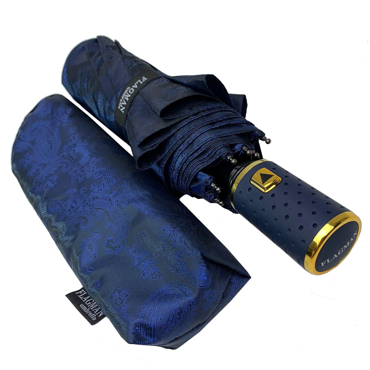 Жіноча складана парасолька напівавтомат The Best 102 см синя - фото 5