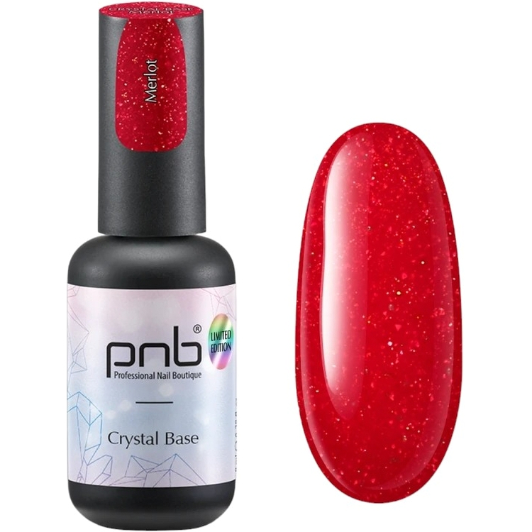 База светоотражающая сияющая PNB UV/LED Crystal Base Merlot 8 мл - фото 1