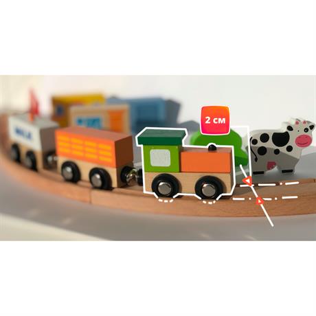 Деревянная железная дорога Viga Toys, 39 элементов (50266) - фото 2