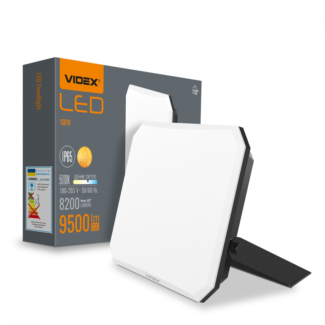 LED прожектор Videx F3 100W 5000K 220V Black (VLE-F3-1005B) - фото 2