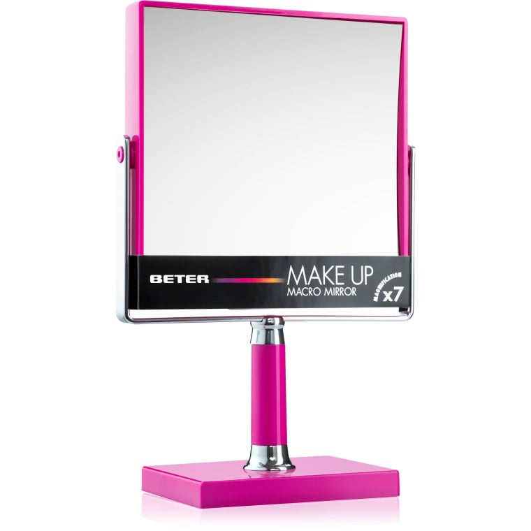 Зеркало на подставке Beter Viva Make Up Macro Mirror двухстороннее 14.5 см розовое - фото 3