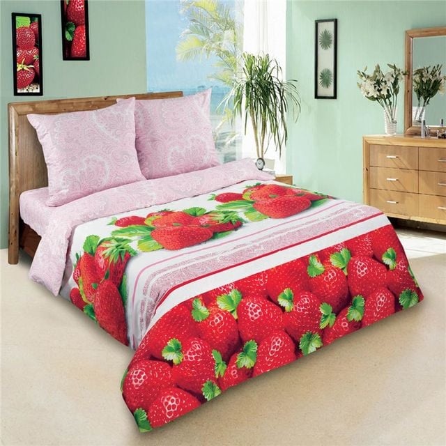 Комплект постельного белья Lotus Top Dreams Ягодный десерт, двуспальное, розовый, 3 единицы (2000008478984) - фото 1