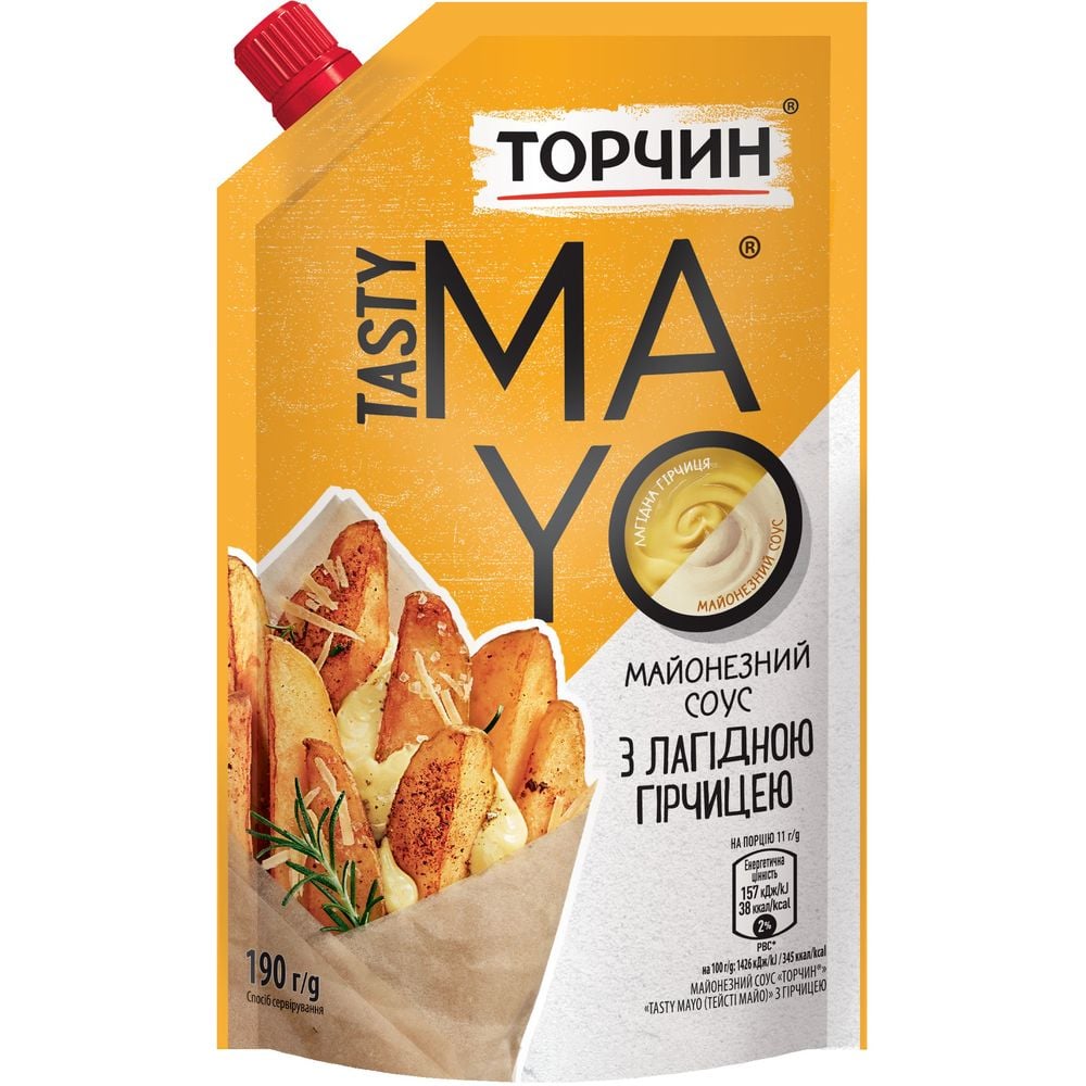 Майонезний соус Торчин Tasty Mayo З лагідною гірчицею, 200 мл (828499) - фото 1