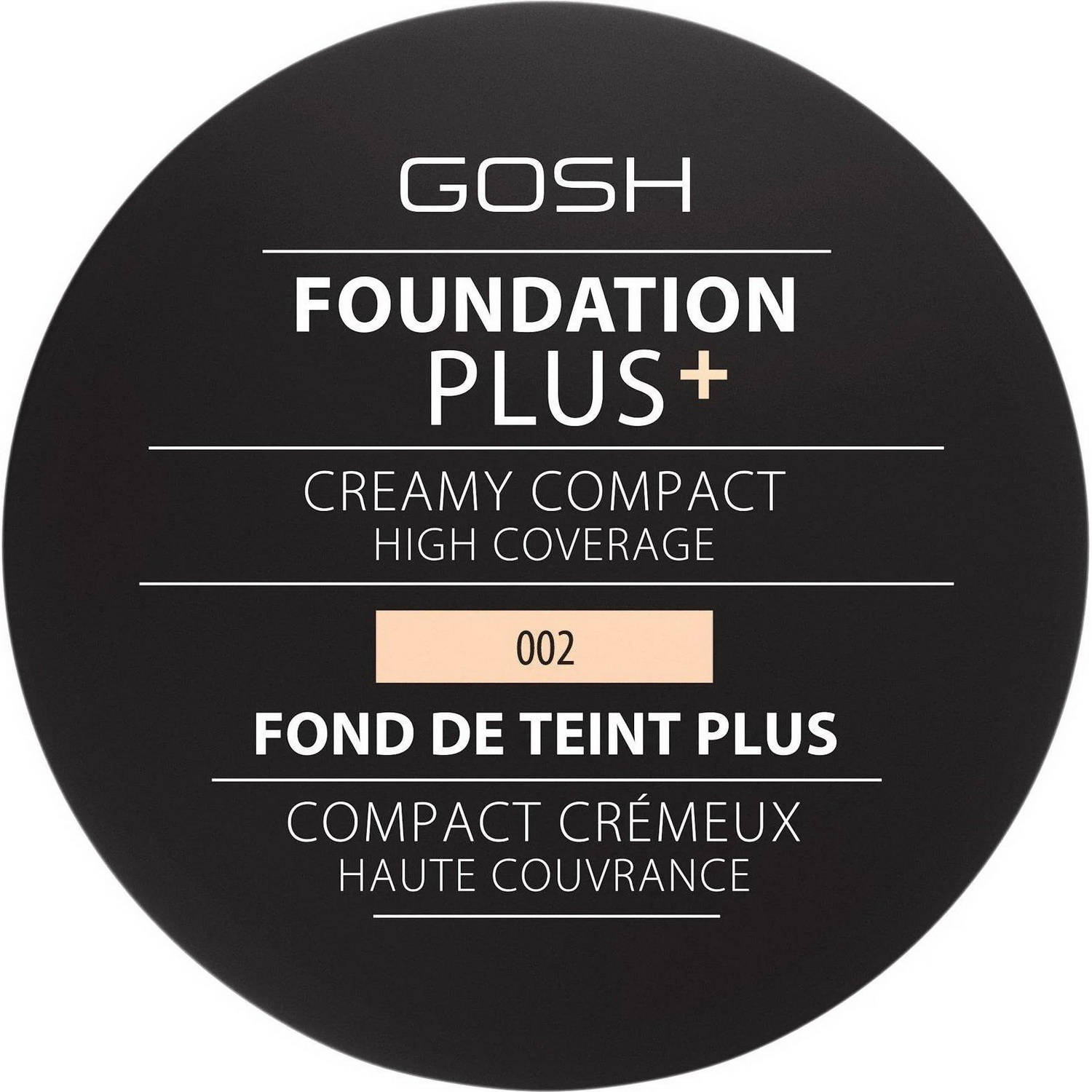 Компактна тональна основа Gosh Foundation Plus+ Creamy Compact відтінок 002 (Ivory) 9 г - фото 1