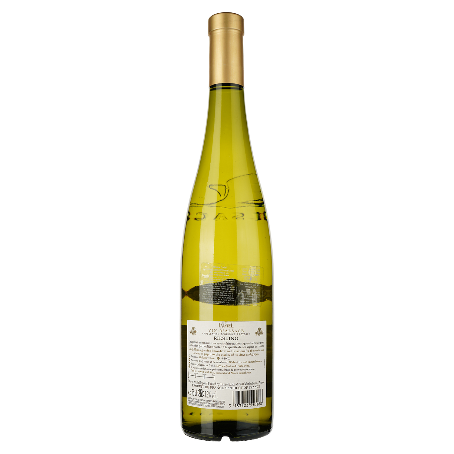 Вино Laugel Riesling, біле, сухе, 12,5%, 0,75 л - фото 2