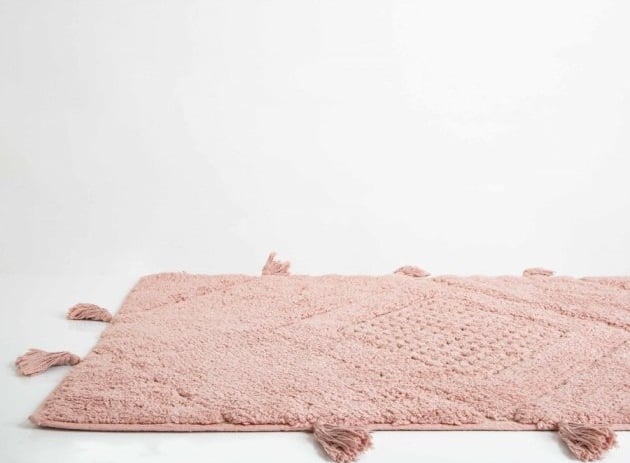 Набір килимків Irya Esty gul kurusu, 90х60 см і 60х40 см, світло-рожевий (svt-2000022273725) - фото 4