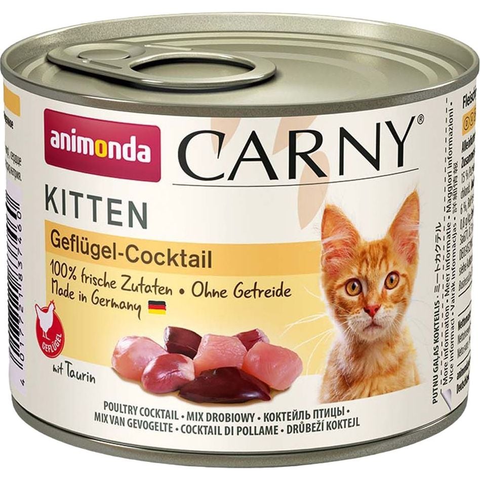 Влажный корм для котят Animonda Carny Kitten Poultry Cocktail, с птицей, 200 г - фото 1