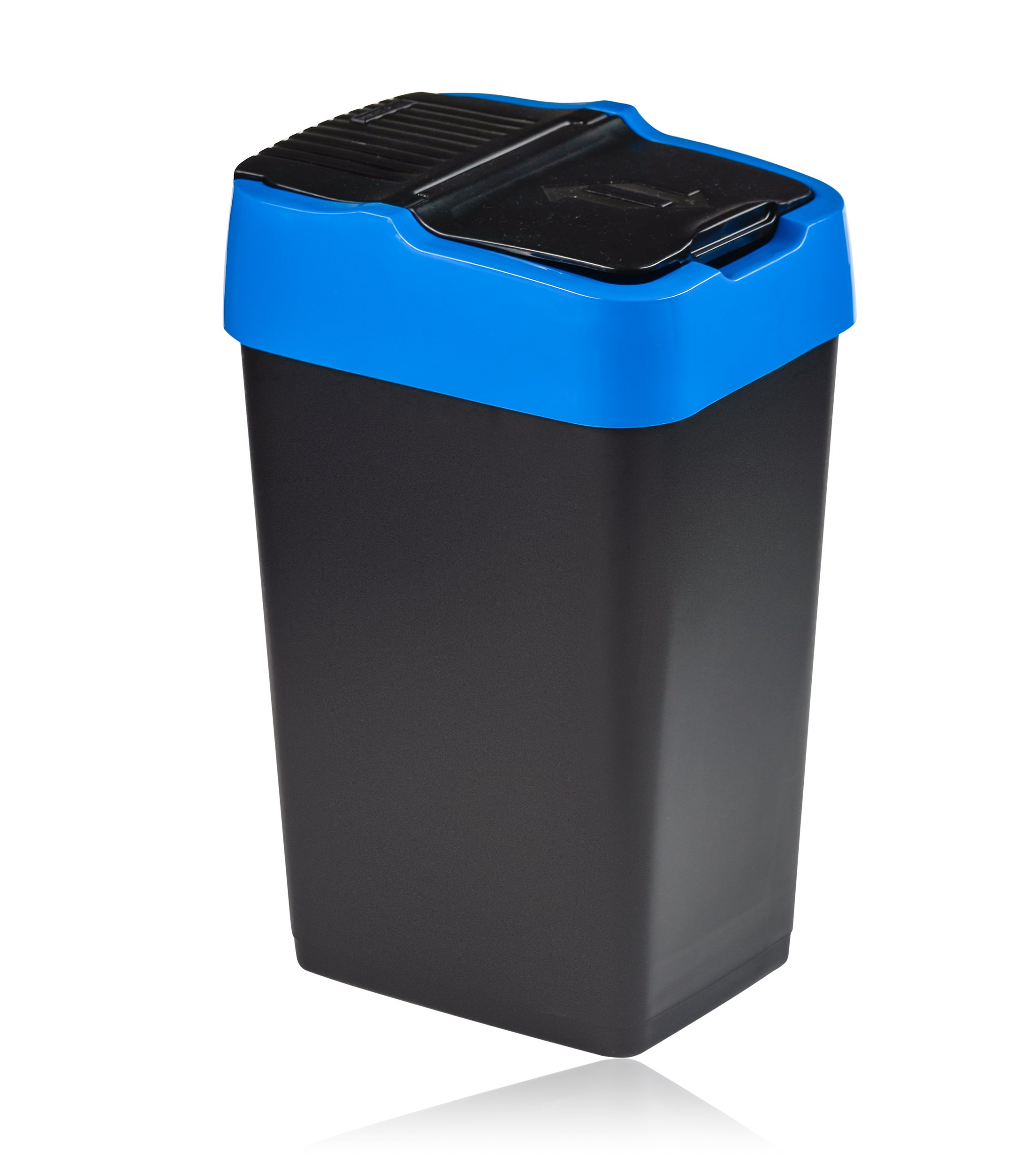 Ведро для мусора с крышкой Heidrun Refuse, 60 л, черный с синим (1345) - фото 1