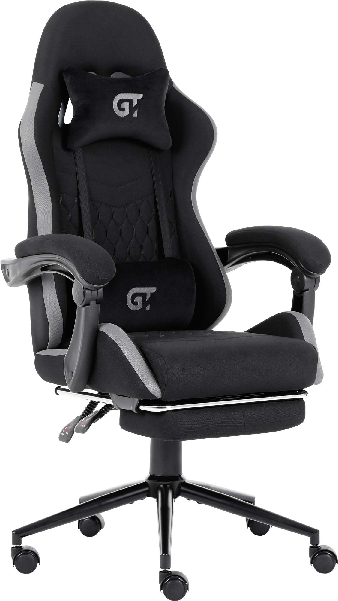 Геймерское кресло GT Racer черное с серым (X-2324 Fabric Black/Gray) - фото 2